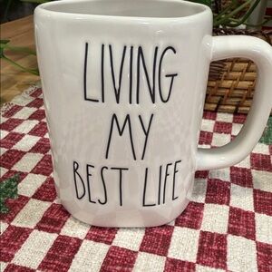 Rae Dunn Cream Mug with Inspirational Text